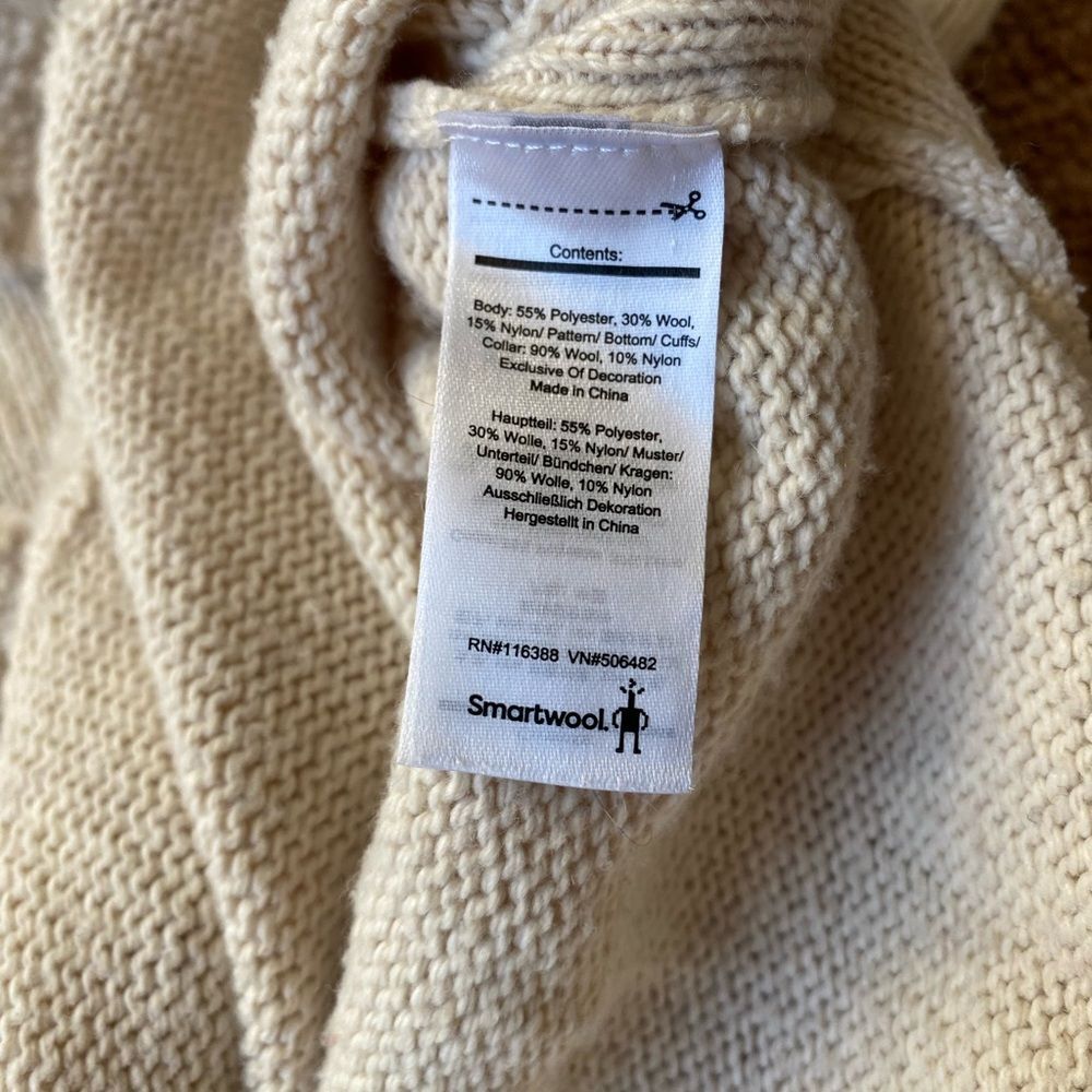 Smartwool XS Wool Blend Lodge Tunic Pullover Sweater Cream - Picture 7 of 8